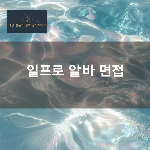 강남 일프로 알바 채용 정보 | 면접·출근·근무 조건 안내