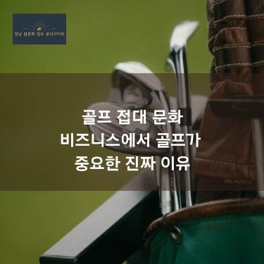 골프 접대 문화 | 비즈니스에서 골프가 중요한 진짜 이유